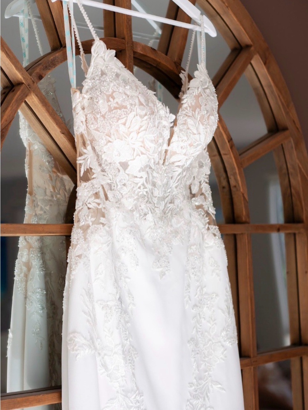 Blue by Enzoani Ornina Ivory Lace Appliqué Fit and Flare Wedding Dress